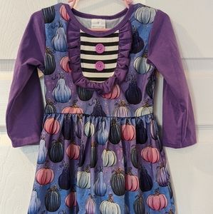 Purple pumpkin Fall long sleeve Dress